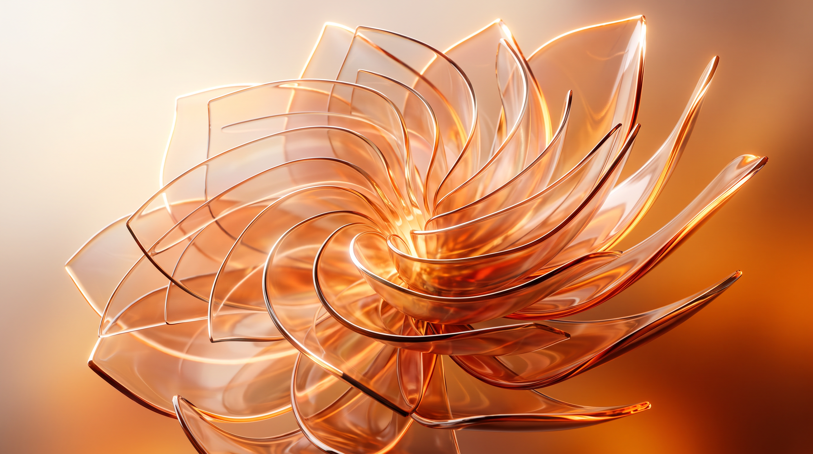 Orange Glass Bloom Wallpaper
